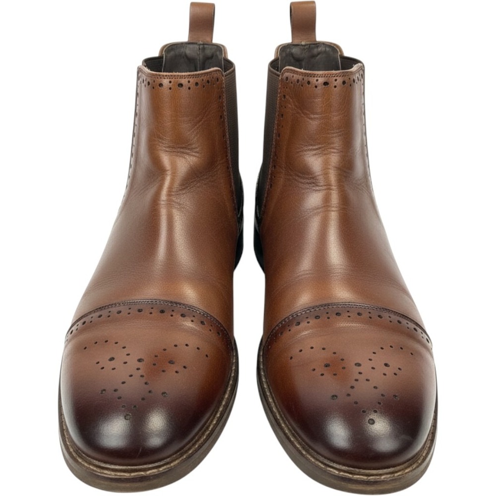 Stacy Adams Alomar 25129 Mens 10M Cognac Leather Chelsea Boots Cap Toe